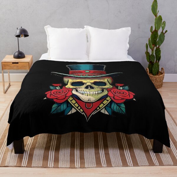 Item preview, Skull with Top Hat and Roses - Tattoo Art designed and sold by FlosArtPrintShop.