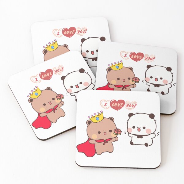 Aperçu de l'œuvre Dudu offre des fleurs à Bubu Panda Bear et Brownie True Love BUBU DUDU Couple 2026 créée et vendue par BrightStreets.