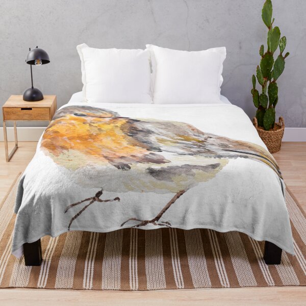 Item preview, Orange Robin Watercolor Painting Garden Bird Art 2 designed and sold by ColorandColor.
