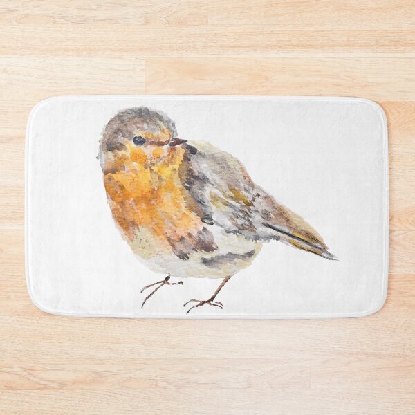 Item preview, Orange Robin Watercolor Painting Garden Bird Art 2 designed and sold by ColorandColor.