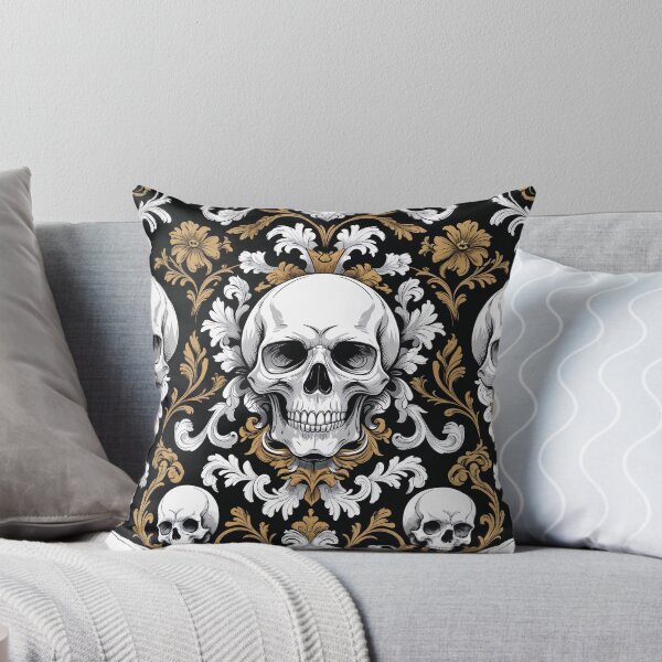 Item preview, Gothic Skull Damask Pattern designed and sold by The Rabbit Cave.