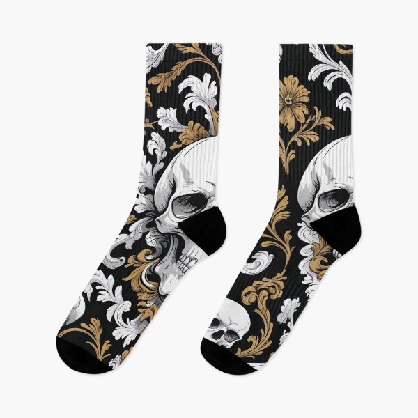 Item preview, Gothic Skull Damask Pattern designed and sold by The Rabbit Cave.