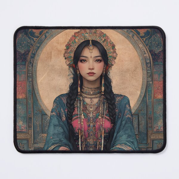 Item preview, Elegant Portrait of a Woman in Traditional Attire designed and sold by Artessie.
