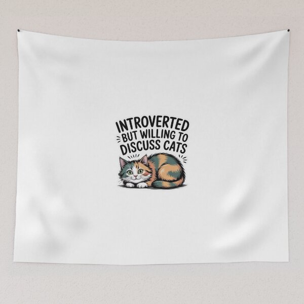 Item preview, Introverted But Willing to Discuss Cats,Funny Introvert Cat, Gift for Cat Lovers Sticker  designed and sold by podlook.