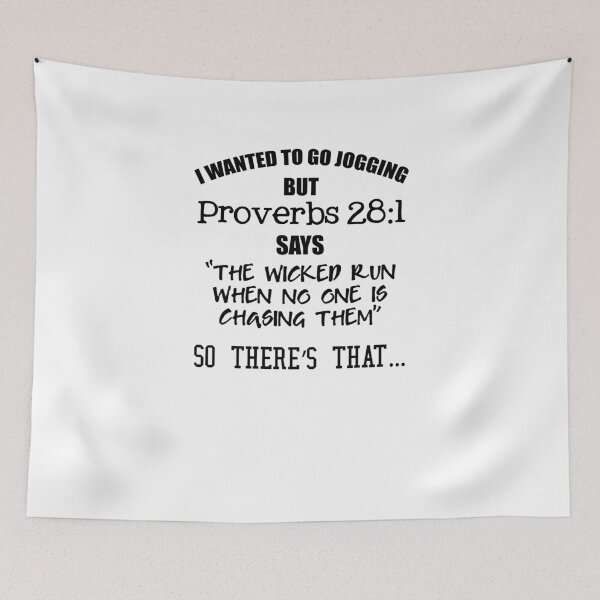 Item preview, I Wanted To Go Jogging But Proverbs 28:1 V3 designed and sold by TeeTimeGuys.