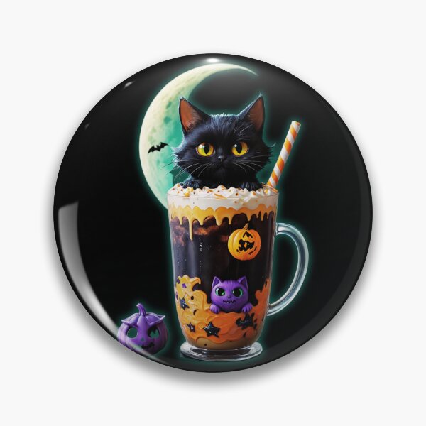 Item preview, Enchanted Catfe Brew: A Whimsical Black Cat & Moonlit Coffee designed and sold by CamillaCreation.