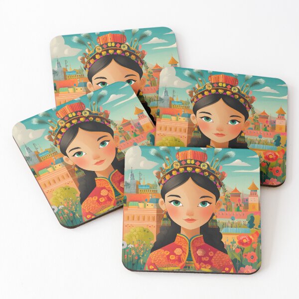 Item preview, Colorful Portrait of a Young Girl in Traditional Dress designed and sold by Artessie.