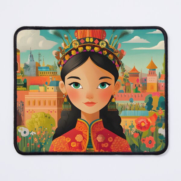 Item preview, Colorful Portrait of a Young Girl in Traditional Dress designed and sold by Artessie.