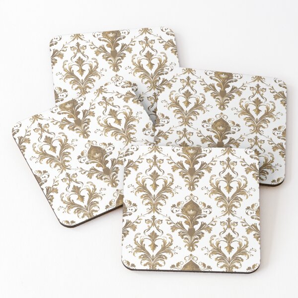 Item preview, Elegant Gold Baroque Damask Pattern designed and sold by The Rabbit Cave.