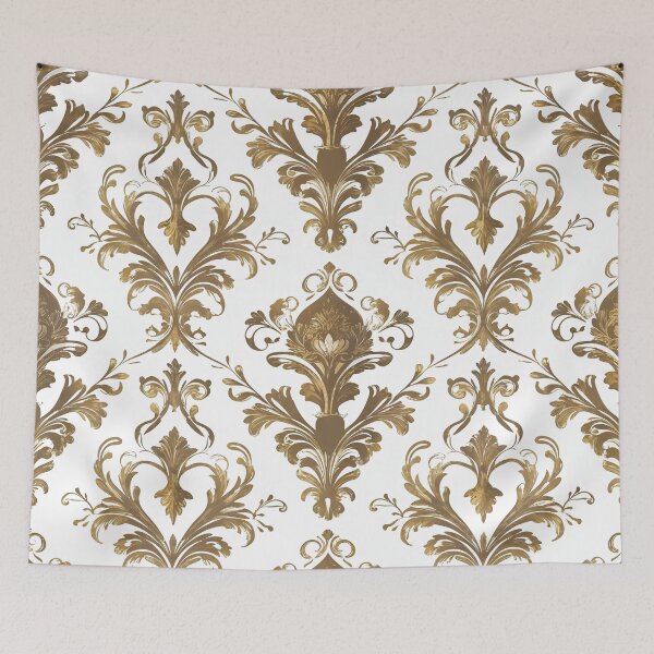 Item preview, Elegant Gold Baroque Damask Pattern designed and sold by The Rabbit Cave.