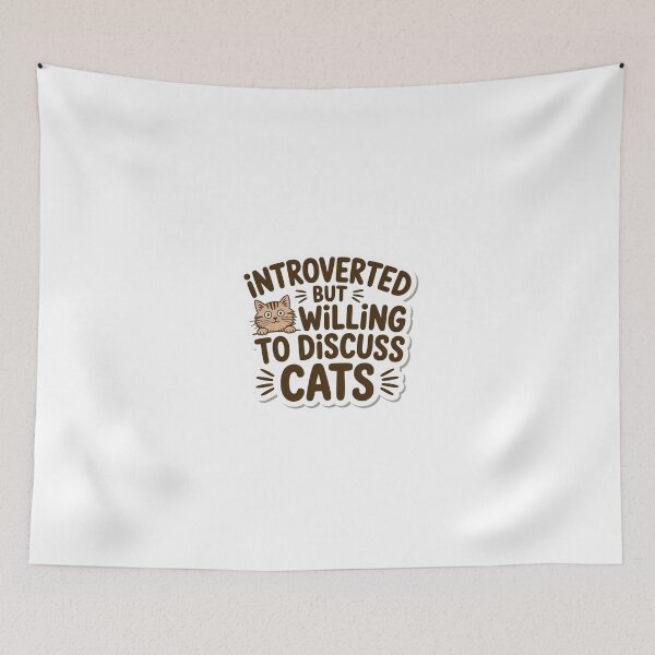 Item preview, Introverted But Willing to Discuss Cats,Funny Introvert Cat, Gift for Cat Lovers Sticker  designed and sold by podlook.