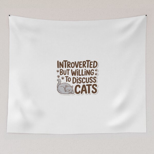 Item preview, Introverted But Willing to Discuss Cats,Funny Introvert Cat, Gift for Cat Lovers Sticker  designed and sold by podlook.