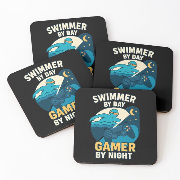 Item preview, Swimmer by Day, Gamer by Night designed and sold by Gravly.