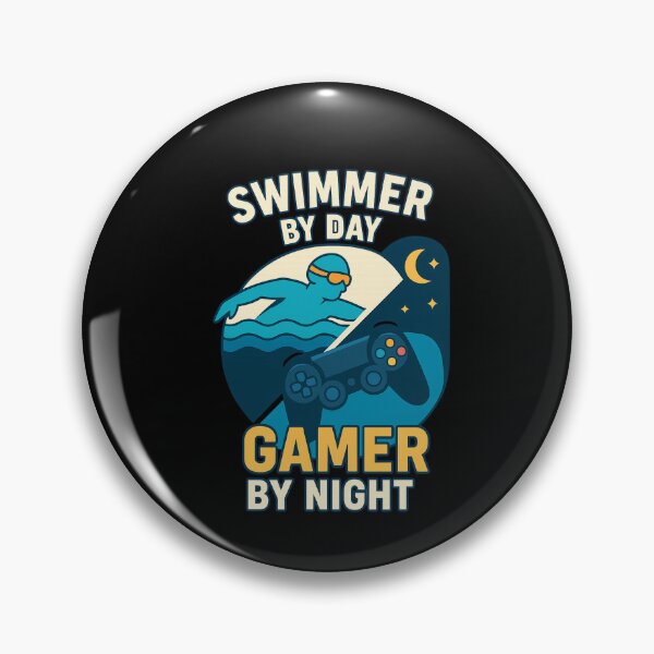 Item preview, Swimmer by Day, Gamer by Night designed and sold by Gravly.