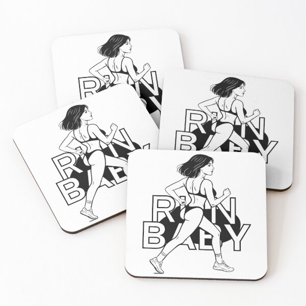 Artikelvorschau, Run Baby – Mutige Fitness-Pop-Art-Illustration entworfen und verkauft von cremis.