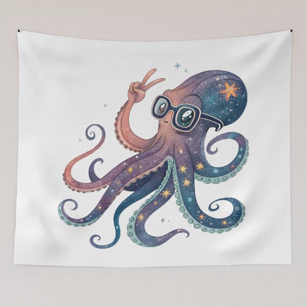 Item preview, Cosmic Cool Octopus with Shades designed and sold by Fadi Alyaldani.