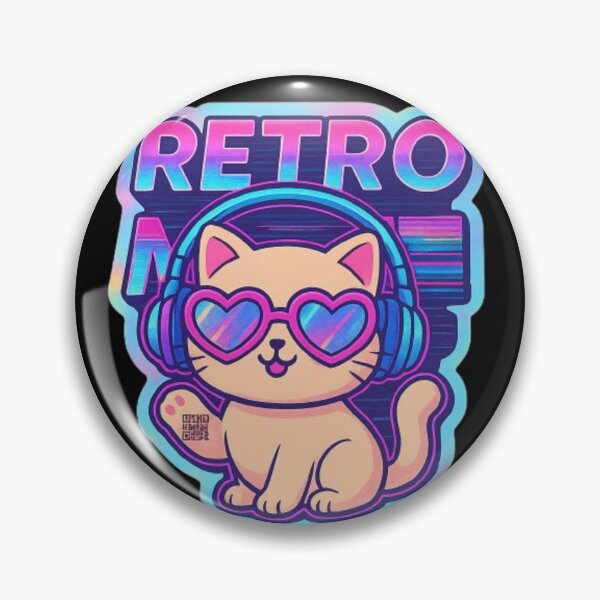 Item preview, Retro Meow – Sticker Chat Kawaii Vintage Années 80 designed and sold by MeowLoka ⭐⭐⭐⭐.