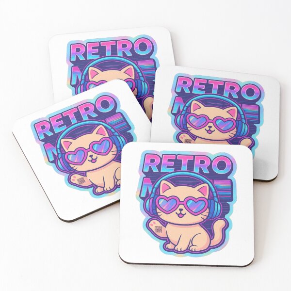 Item preview, Retro Meow – Sticker Chat Kawaii Vintage Années 80 designed and sold by MeowLoka ⭐⭐⭐⭐.