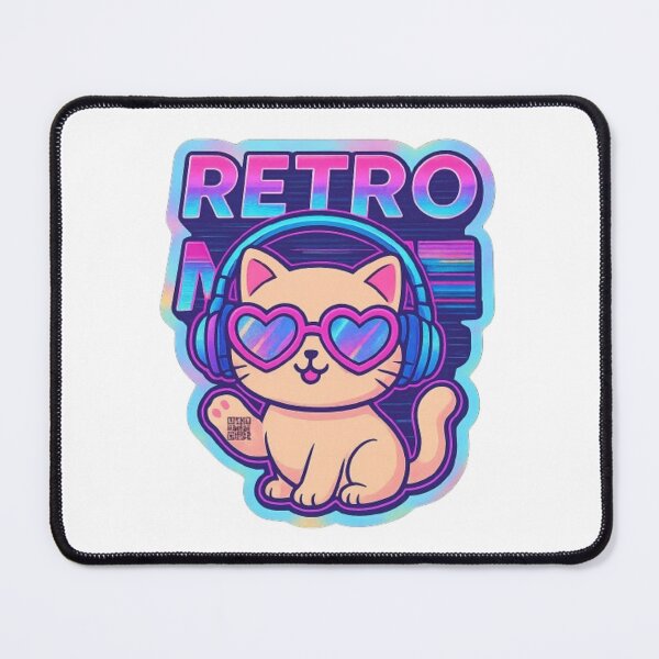 Item preview, Retro Meow – Sticker Chat Kawaii Vintage Années 80 designed and sold by MeowLoka ⭐⭐⭐⭐.