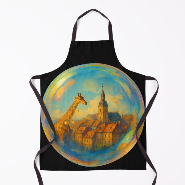 Item preview, Giraffe in a Bubble Over Town designed and sold by FunnySignalStudio.