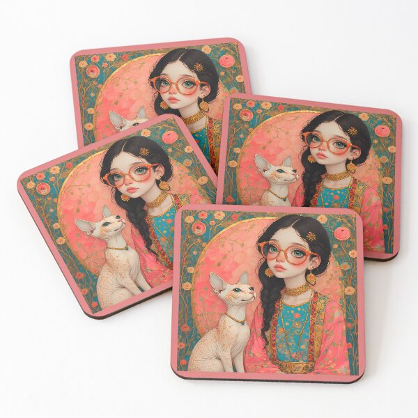 Item preview, Beautiful girl with a cat. designed and sold by Natalia-Vlad.