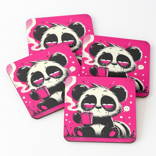 Item preview, Coffee Panda in survival mode – tired look, black humor designed and sold by Closeddog.