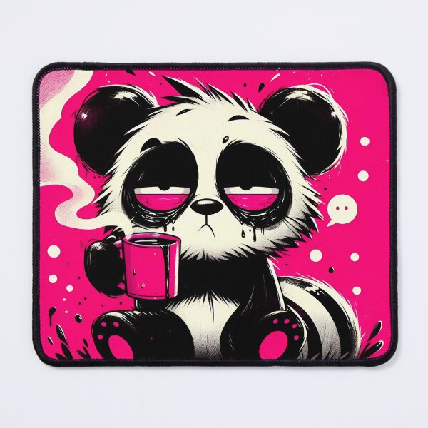 Item preview, Coffee Panda in survival mode – tired look, black humor designed and sold by Closeddog.