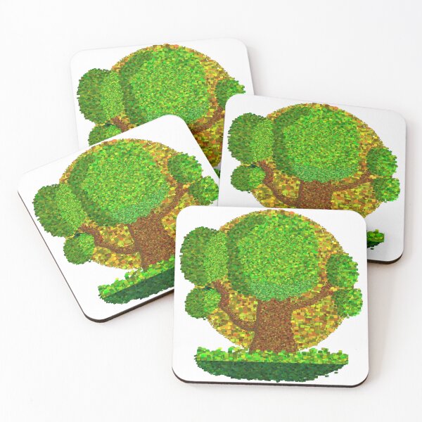 Item preview, Vibrant Pointillism Tree with Golden Sun Background designed and sold by Soft rot studio.