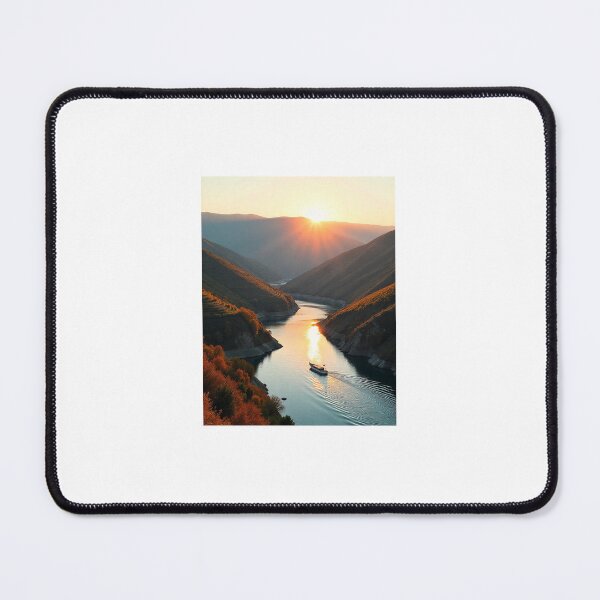 Item preview, Calm Douro River with Boat and Sunlit Hills ♥️ designed and sold by Veritas12photos.