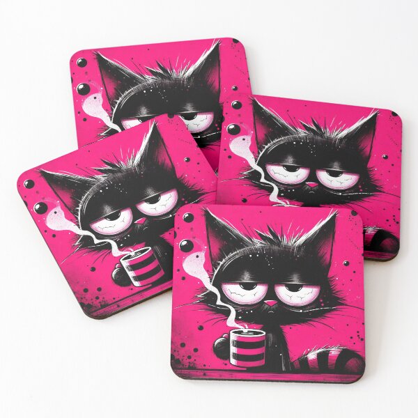 Item preview, Grumpy Coffee Cat – Tired but deadly awake designed and sold by Closeddog.