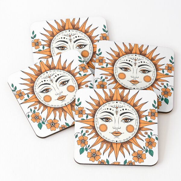 Item preview, Ornamental Boho Sun with Floral Elements – Vibrant Botanical Tattoo Art designed and sold by  Ojo de Lilith.