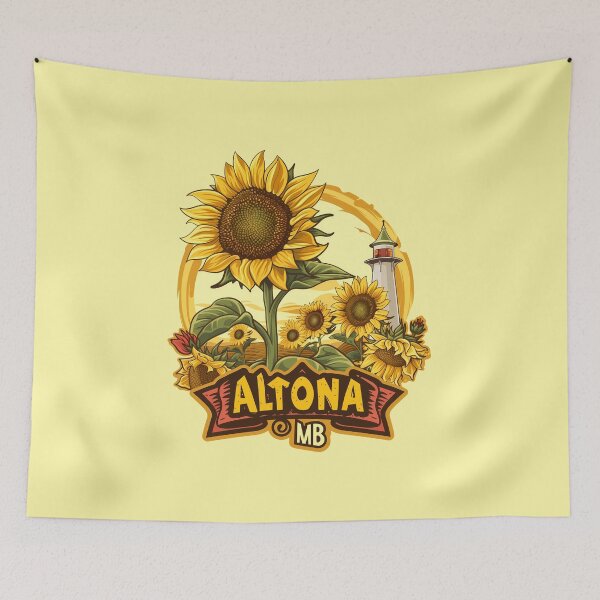 Item preview, Altona Manitoba Sunflower Lighthouse Badge Prairie Sunflower Travel Art Altona MB designed and sold by meganohm.