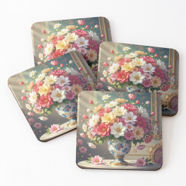 Item preview, Elegant Floral Bouquet in Vintage Vase Artwork designed and sold by Uniquely Yours.