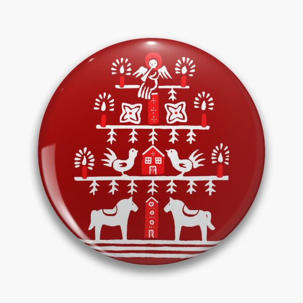 Item preview, Cute Scandi Red White Christmas Tree Dala Horse designed and sold by tanjica.