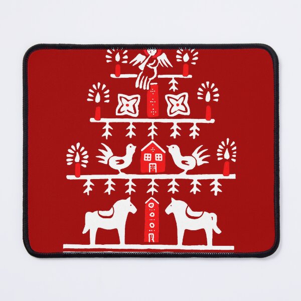 Item preview, Cute Scandi Red White Christmas Tree Dala Horse designed and sold by tanjica.