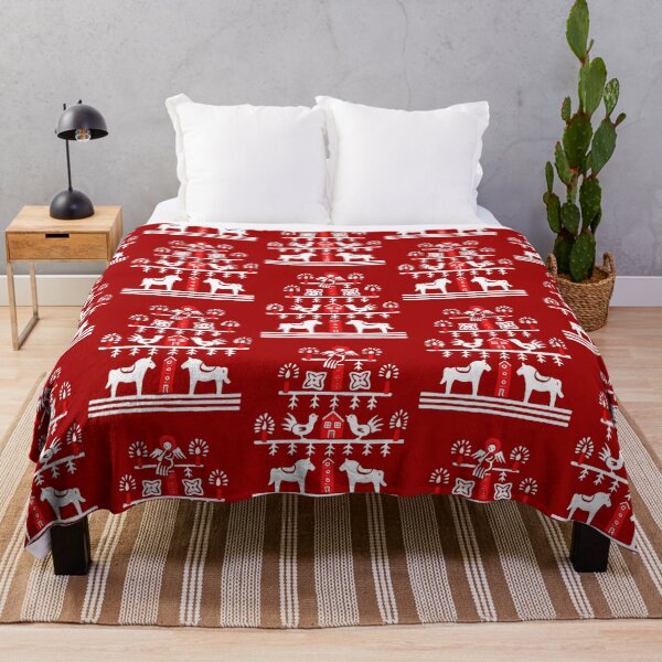 Item preview, Cute Scandi Red White Christmas Tree Dala Horse designed and sold by tanjica.