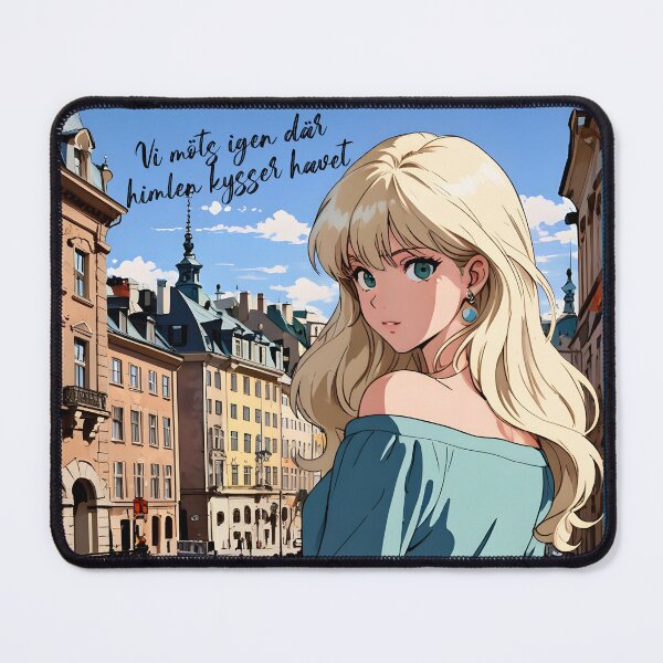 Item preview, Stockholm Sweden Europe  Romance Anime Traveling Girl   Romantic Quote designed and sold by Kawaii-Sky.