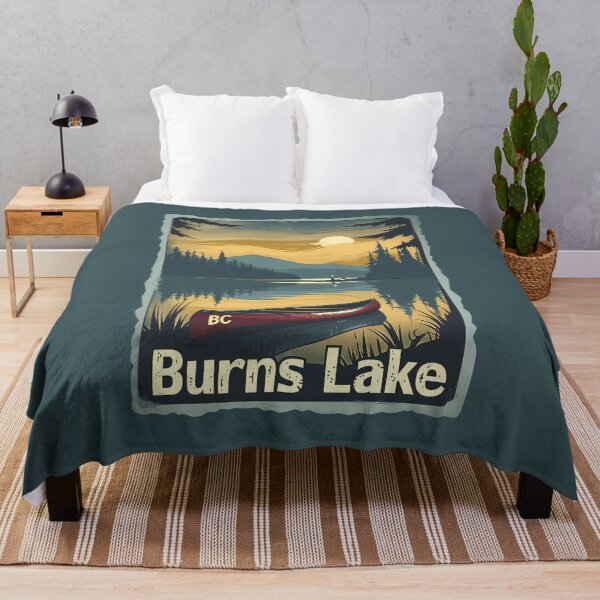 Artikelvorschau, Burns Lake British Columbia Kanu Wald Abzeichen, Burns Lake BC Natur Reise Illustration entworfen und verkauft von meganohm.