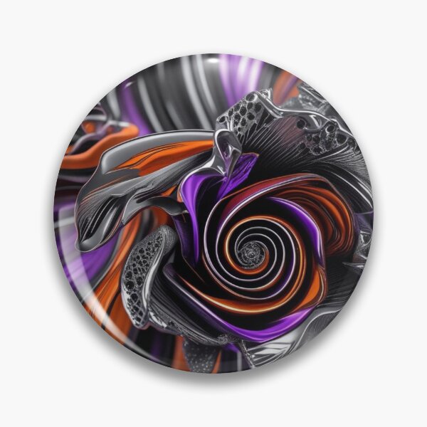 Aperçu de l'œuvre Rose gothique d'Halloween – Œuvre d'art abstraite chromée créée et vendue par Harmonic_Layers.