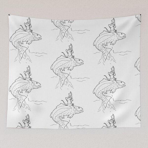 Item preview, Fish On Cute Mouse Wrangling Fish designed and sold by panther-star.