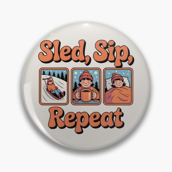 Item preview, Sled Sip Repeat – Winter Fun & Cozy Vibes designed and sold by Jollys-ArtShop.