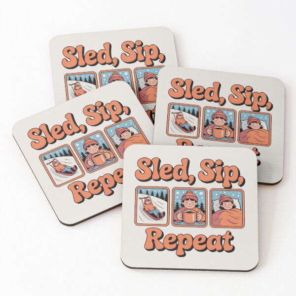 Item preview, Sled Sip Repeat – Winter Fun & Cozy Vibes designed and sold by Jollys-ArtShop.