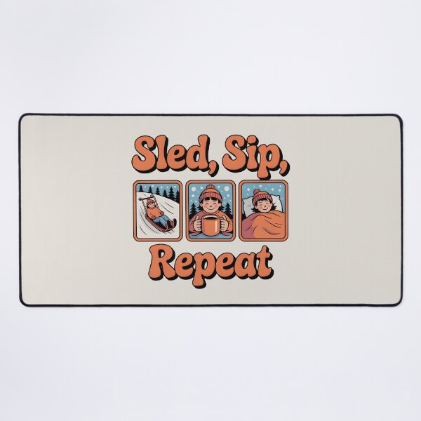 Item preview, Sled Sip Repeat – Winter Fun & Cozy Vibes designed and sold by Jollys-ArtShop.
