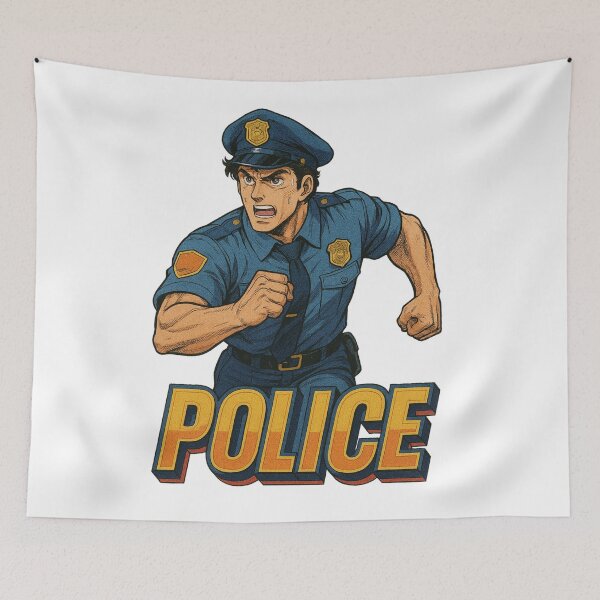 Artikelvorschau, Polizei Anime Held Retro entworfen und verkauft von JonelleTshirts.