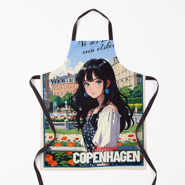 Item preview, Copenhagen Denmark Europe Romance Anime Traveling Girl Romantic Quote designed and sold by Kawaii-Sky.