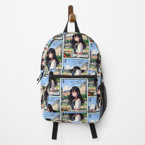 Item preview, Copenhagen Denmark Europe Romance Anime Traveling Girl Romantic Quote designed and sold by Kawaii-Sky.