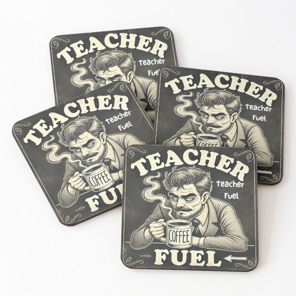 Item preview, Teacher Fuel – Vintage Coffee Humor Design for Teachers designed and sold by Brainy Bites19.