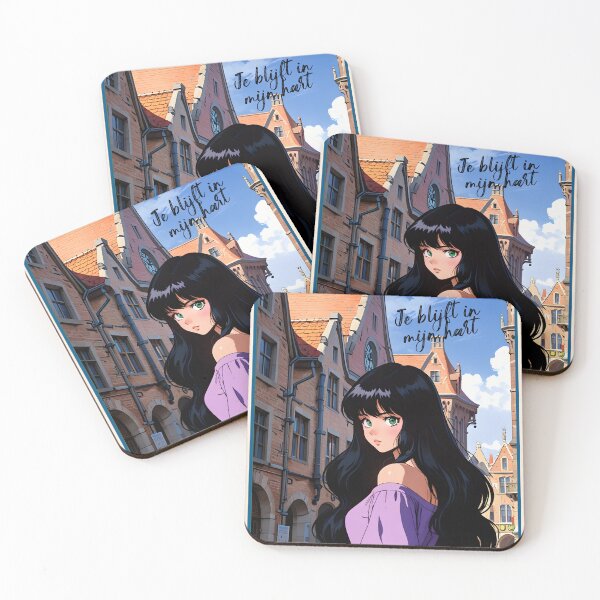 Item preview, Bruges Belgium Europe  Romance Anime Traveling Girl Romantic Quote designed and sold by Kawaii-Sky.