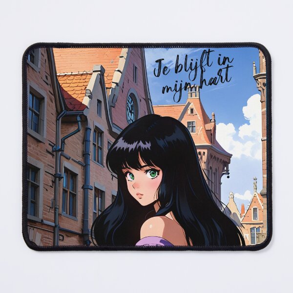 Item preview, Bruges Belgium Europe  Romance Anime Traveling Girl Romantic Quote designed and sold by Kawaii-Sky.
