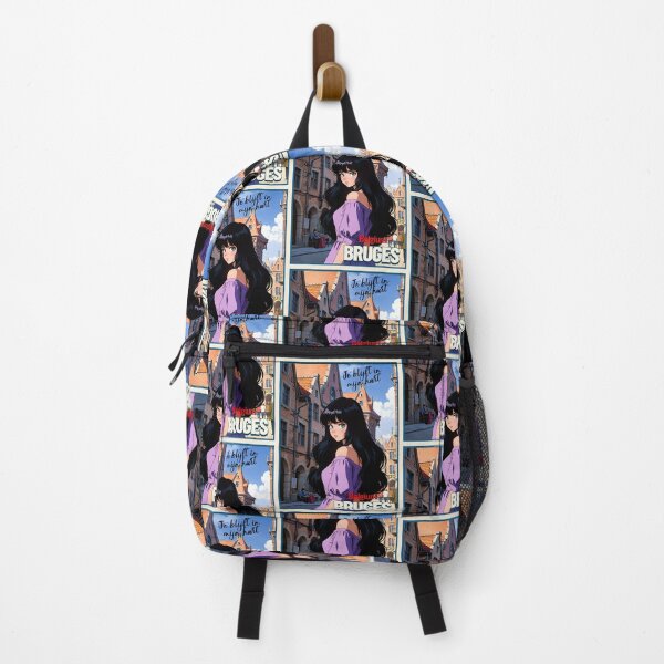 Item preview, Bruges Belgium Europe Romance Anime Traveling Girl Romantic Quote designed and sold by Kawaii-Sky.